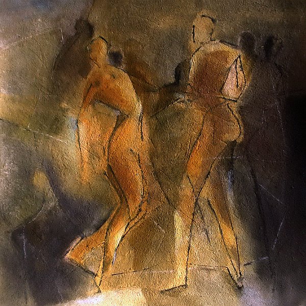 Fightclub   / 2006 -  acrylic und Sand on paper, 42*42 cm